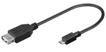 Kabel USB HOST ( USB A/female - Micro USB/male ) 20cm (KUR-14)