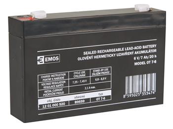Emos baterie SLA 6V / 7 Ah, Faston 4.8 (187) (1201000520)