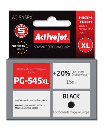 ActiveJet inkoust Canon PG-545XL, Black, 18 ml, Prem. AC-545RX (EXPACJACA0130)