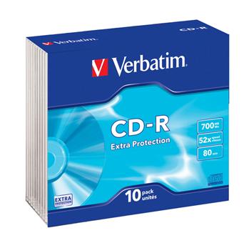 VERBATIM CD-R 700MB, 52x, slim case 10 ks (43415)