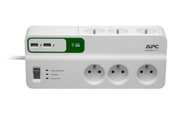 APC Essential SurgeArrest 6 outlets with 5V, 2.4A 2 port USB charger, 230V Czech (PM6U-FR)
