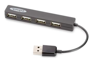 Ednet Notebook USB 2.0 Hub, 4 porty, Plug & Play, přenosová rychlost až 480 Mb / s (85040)