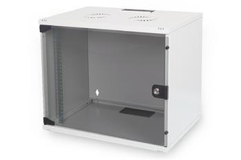 Digitus 7U nástěnná skříň, SOHO, nesmontovaná 370x540x400 mm, plné skleněné přední dveře, šedá (DN-19 07U-S-1)