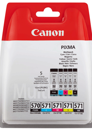 Canon cartridge PGI-570/CLI-571 PGBK/C/M/Y/BK MULTI/1x15ml, 4x7ml (0372C004)