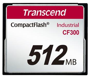 Transcend 512MB INDUSTRIAL CF300 CF CARD, high speed 300X paměťová karta (SLC) (TS512MCF300)