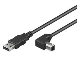 PREMIUMCORD Kabel USB 2.0 A-B propojovací 2m - zahnutý B konektor 90° (pravoúhlý) (ku2ab2-90)