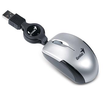 GENIUS Micro Traveler V2/ drátová/ 1200 dpi/ USB/ stříbrná (31010125106)