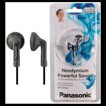 Panasonic RP-HV104E-K, drátové sluchátka, do uší, 3,5mm jack, kabel 1,2m, černá (RP-HV104E-K)