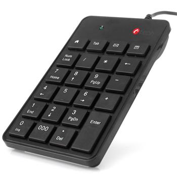 C-TECH klávesnice KBN-01, numerická, 23 kláves, USB slim black (KLACT1361)