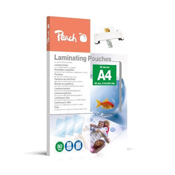 PEACH laminovací folie A4 (216x303mm) Laminating Pouch , 80mic, lesklé, 25 ks (PPR080-02)