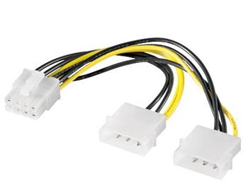 Premium-Cord Redukce napájecí 2x5.25" Molex - 8 pin pro PCI-E grafické karty (kn-13)