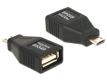 Delock Adapter USB micro-B samec > USB 2.0-A samice OTG, celý v pouzdru (65549)