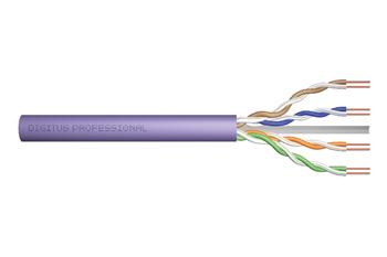 Digitus UTP kabel drát AWG23, měď, Cat.6, box 100m, LSOH, fialová (DK-1613-VH-1)