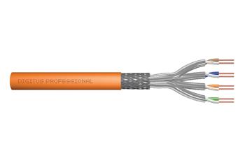 DIGITUS Instalační kabel CAT 7 S-FTP, 1200 MHz Dca (EN 50575), AWG 23/1, 500 m buben, simplex, barva oranžová (DK-1743-VH-5)