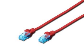 Digitus Ecoline Patch Cable, UTP, CAT 5e, AWG 26/7, červený 1m, 1ks (DK-1512-010/R)