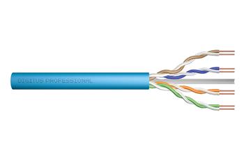 DIGITUS Instalační kabel CAT 6A U-UTP, 500 MHz Eca (EN 50575), AWG 23/1, buben 305 m, simplex, barva modrá (DK-1613-A-VH-305)