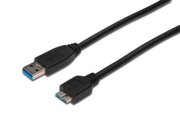 Digitus USB 3.0 kabel, USB A - Micro USB B, M / M, 1 m,UL, bl (AK-300116-010-S)