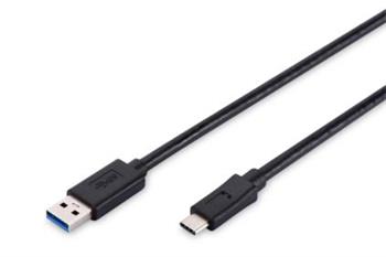 Digitus Připojovací kabel USB typu C, typ C na A M/M, 1m, 3A, 480 MB, verze 2.0, bl (AK-300136-010-S)