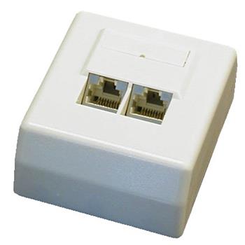 DATACOM Datová zásuvka STP CAT5E 2xRJ45 na omítku 45st. bílá (2100)