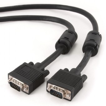 GEMBIRD Kabel přípojný k mon 15M/15M VGA 3m stíněný extra, ferrit BLACK (CC-PPVGA-10-B)