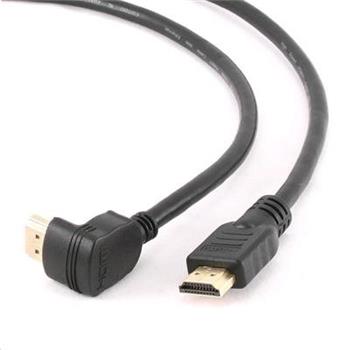 GEMBIRD Kabel HDMI-HDMI 1,8m, 1.4, M/M stíněný, zlacené kontakty, 90° lomený, černý (KAB051I90)