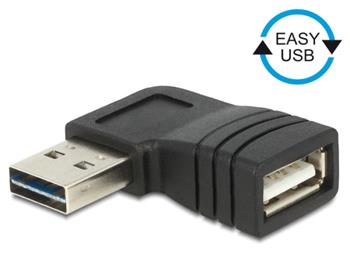 Delock adaptér EASY-USB 2.0-A samec > USB 2.0-A samice pravoúhlý levý/pravý (65522)