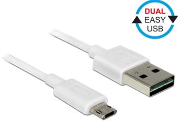 Delock kabel EASY-USB 2.0 Type-A samec > EASY-USB 2.0 Type Micro-B samec bílý 2 m (84808)