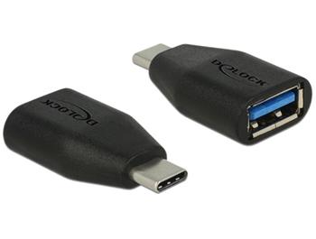 Delock Adaptér SuperSpeed USB 10 Gbps (USB 3.1 Gen 2) USB Type-C™ samec > Typ-A samice (65519)