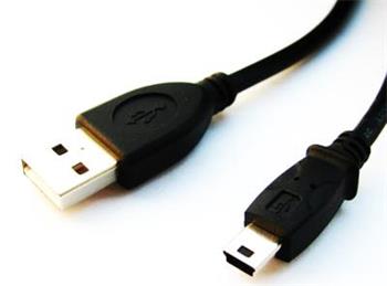 GEMBIRD Kabel USB A-MINI 5PM 2.0 1,8m HQ Black, zlacené kontakty (CCP-USB2-AM5P-6)