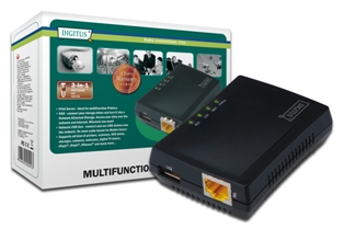 DIGITUS 1-Port. USB 2.0 - Multifunkční Síťový server (DN-13020)
