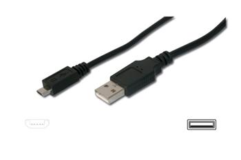 KABEL USB 2.0, USB A(M) - microUSB B(M), 0,5m - Černý (11.92.8751)