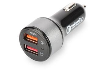 Ednet USB nabíječka do auta, rychlé nabíjení 3.0, 2 vstupní porty 12-24V, výstupy: 3-6.5V/3A, 5V/2.4A (84103)
