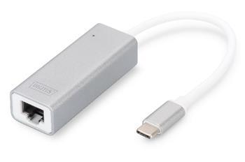 Digitus USB Typ C 3.0 Gigabit Ethernet Adapter, 10/100/1000 Mbps Chipset: RTL8153 (DN-3024)