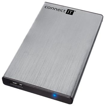 CONNECT IT externí box LITE pro HDD 2,5" SATA, USB 3.0 stříbrný (CI-1045)