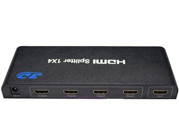 PremiumCord HDMI splitter 1-4 portů kovový s napájecím adaptérem, 3D, FULL HD (khsplit4b)