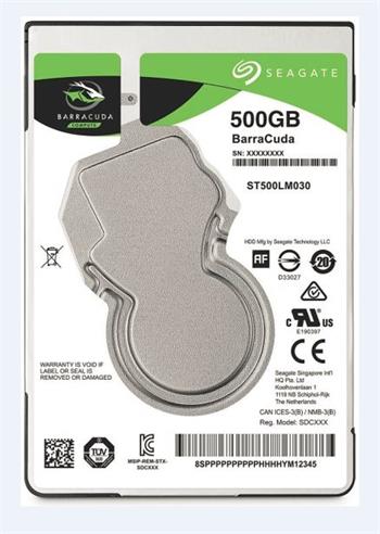 Seagate BarraCuda 2.5" HDD, 500GB, 2.5", SATAIII, 128MB cache, 5.400RPM (ST500LM030)
