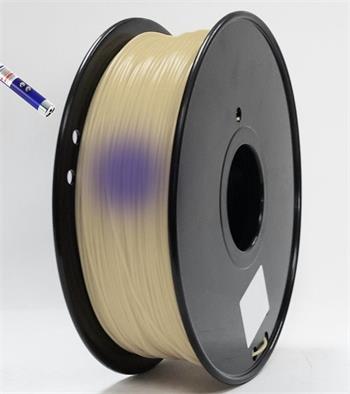 Pro3D ABS 1,75mm, 1kg, bílá->fialová - barva se mění pod UV světlem (PLABS17W-FI)