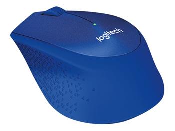 Logitech myš Wireless M330 Silent Plus, optická, bezdrátová, 3 tlačítka, modrá, 1000dpi (910-004910)
