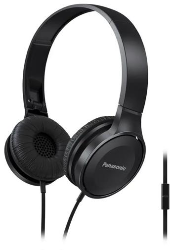 Panasonic RP-HF100ME-K, drátové sluchátka, přes hlavu, skládací, 3,5mm jack, mikrofon, kabel 1,2m, černá (RP-HF100ME-K)