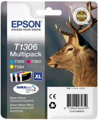 EPSON cartridge T1306 (cyan/magent/yellow) multipack (jelen) (C13T13064012)