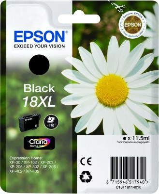 EPSON cartridge T1811 black (sedmikráska) XL (C13T18114012)