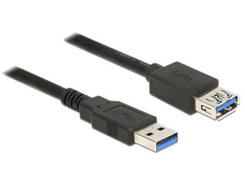 Delock Prodlužovací kabel USB 3.0 Typ-A samec > USB 3.0 Typ-A samice 0,5 m černý (85053)