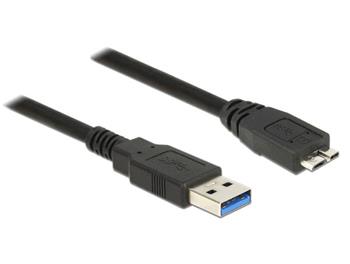 Delock Kabel USB 3.0 Typ-A samec > USB 3.0 Typ Micro-B samec 0,5 m černý (85071)
