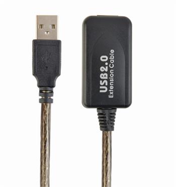 CABLEXPERT Kabel USB 2.0 aktivní prodlužka, 10m, černá (UAE-01-10M)