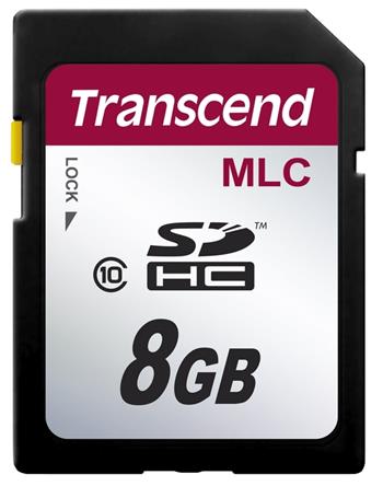Transcend 8GB SDHC (Class 10) MLC průmyslová paměťová karta (bez adaptéru], 20MB/s R, 16MB/s W (TS8GSDHC10M)
