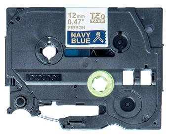 Brother - TZe-RN34 námořní modř / zlatá (12mm, 4m, pruhovaná) (TZERN34)