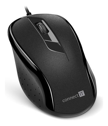 CONNECT IT Optická myš, ergonomická, USB, černá (CMO-1200-BK)