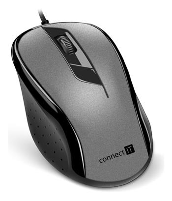 CONNECT IT Optická myš, ergonomická, USB, šedá (CMO-1200-GY)