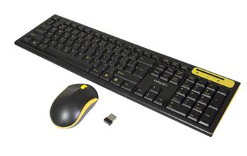 EVOLVEO WK-160, set bezdr. klávesnice a myši, USB, 2,4GHz, CZ/US, černo-žlutý (WK-160)