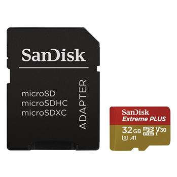 SanDisk Extreme Plus micro SDHC 32 GB 100 MB/s A1 Class 10 UHS-I V30 (SDSQXBG-032G-GN6MA)